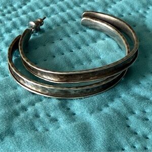 Silpada Textured Silver Hoop Earrings